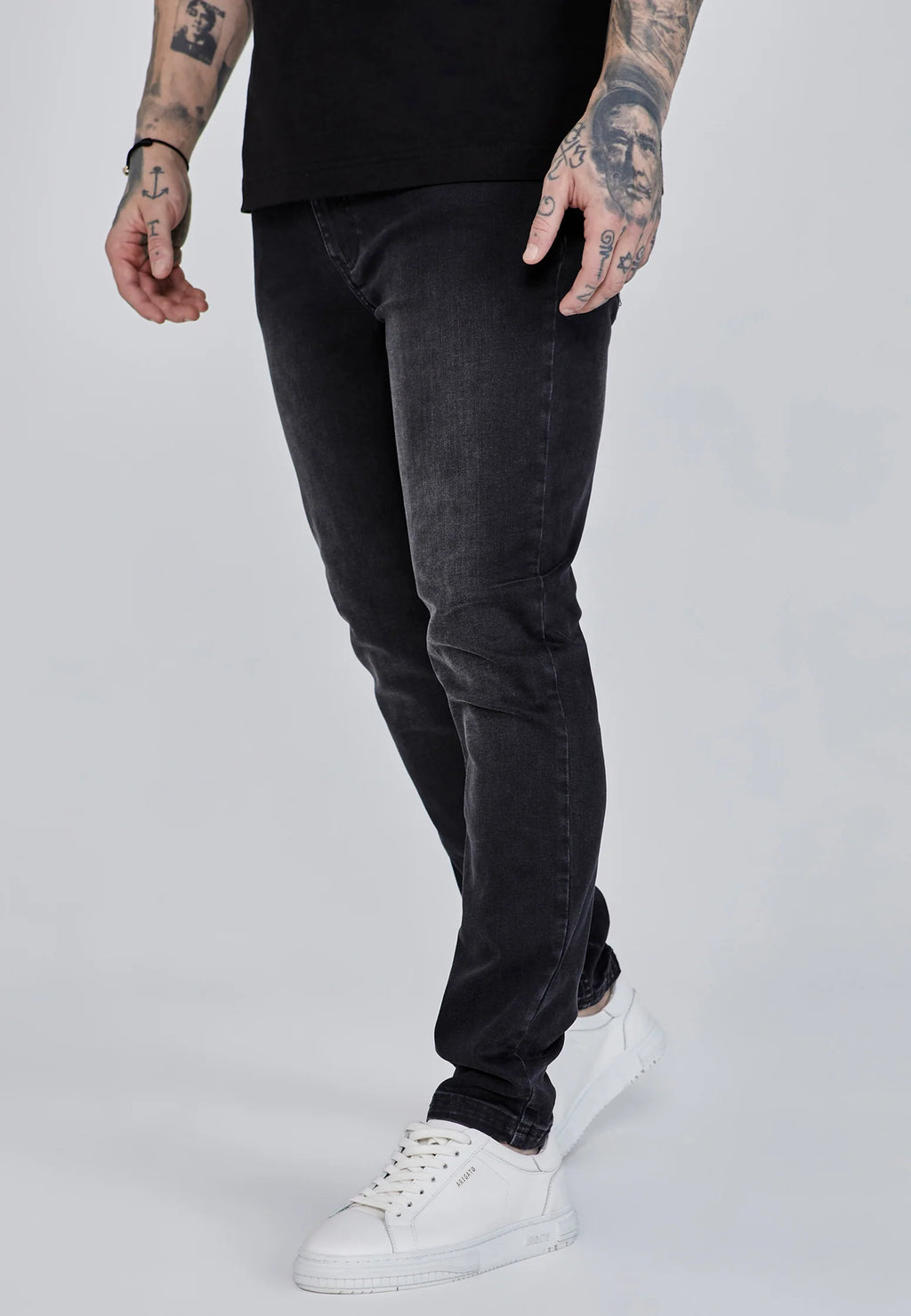 Slim Fit Jeans Washed Black