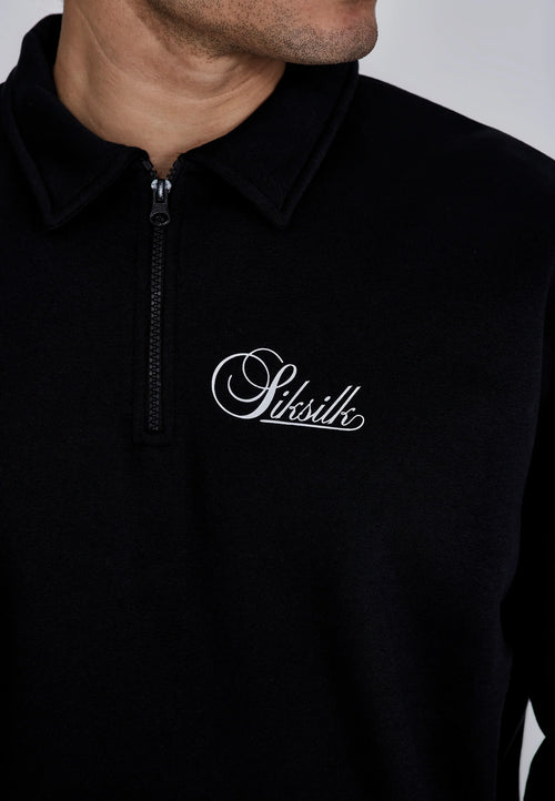 Black Essentials Polo Sweater