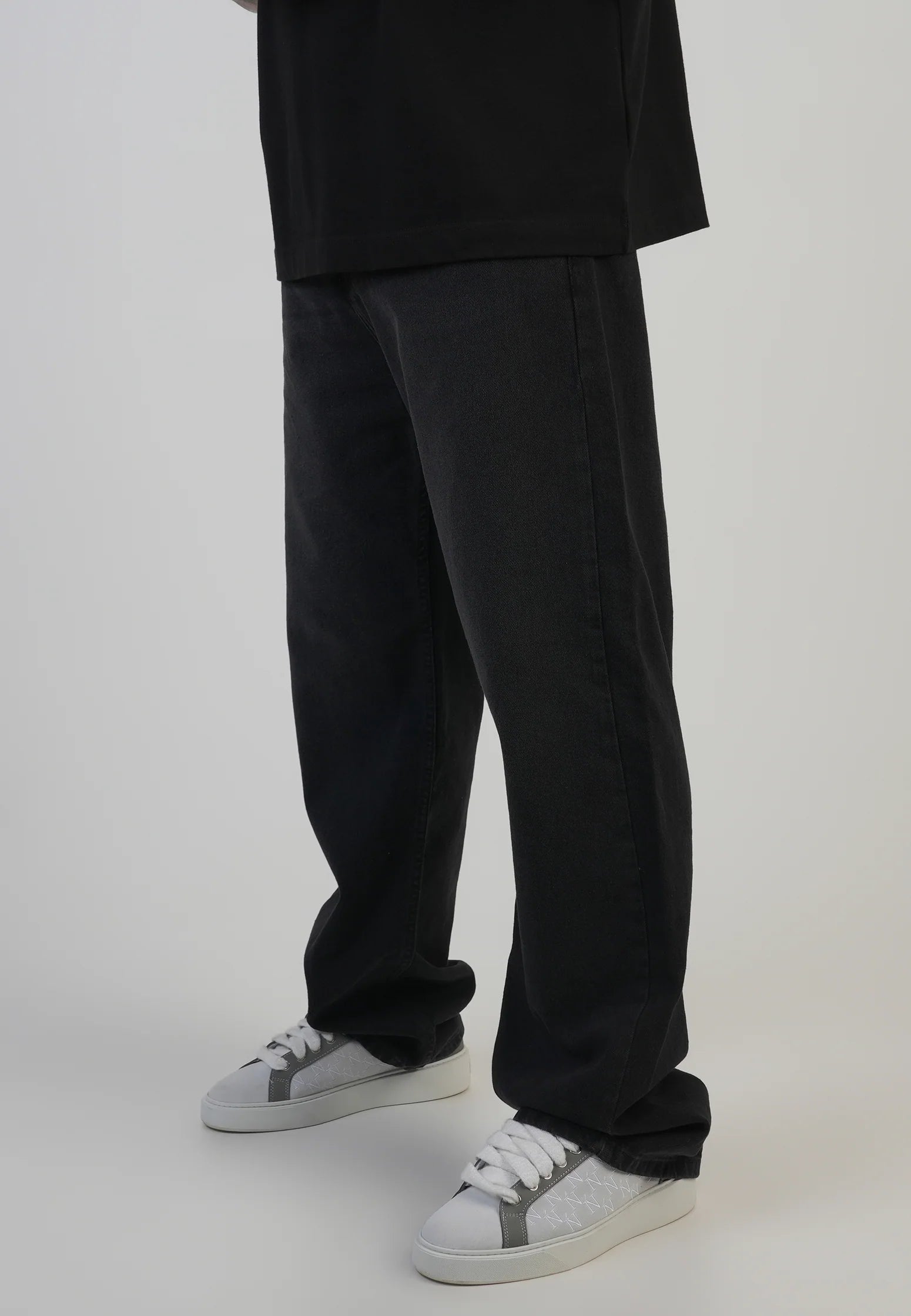 Loose Fit Jeans Washed Black