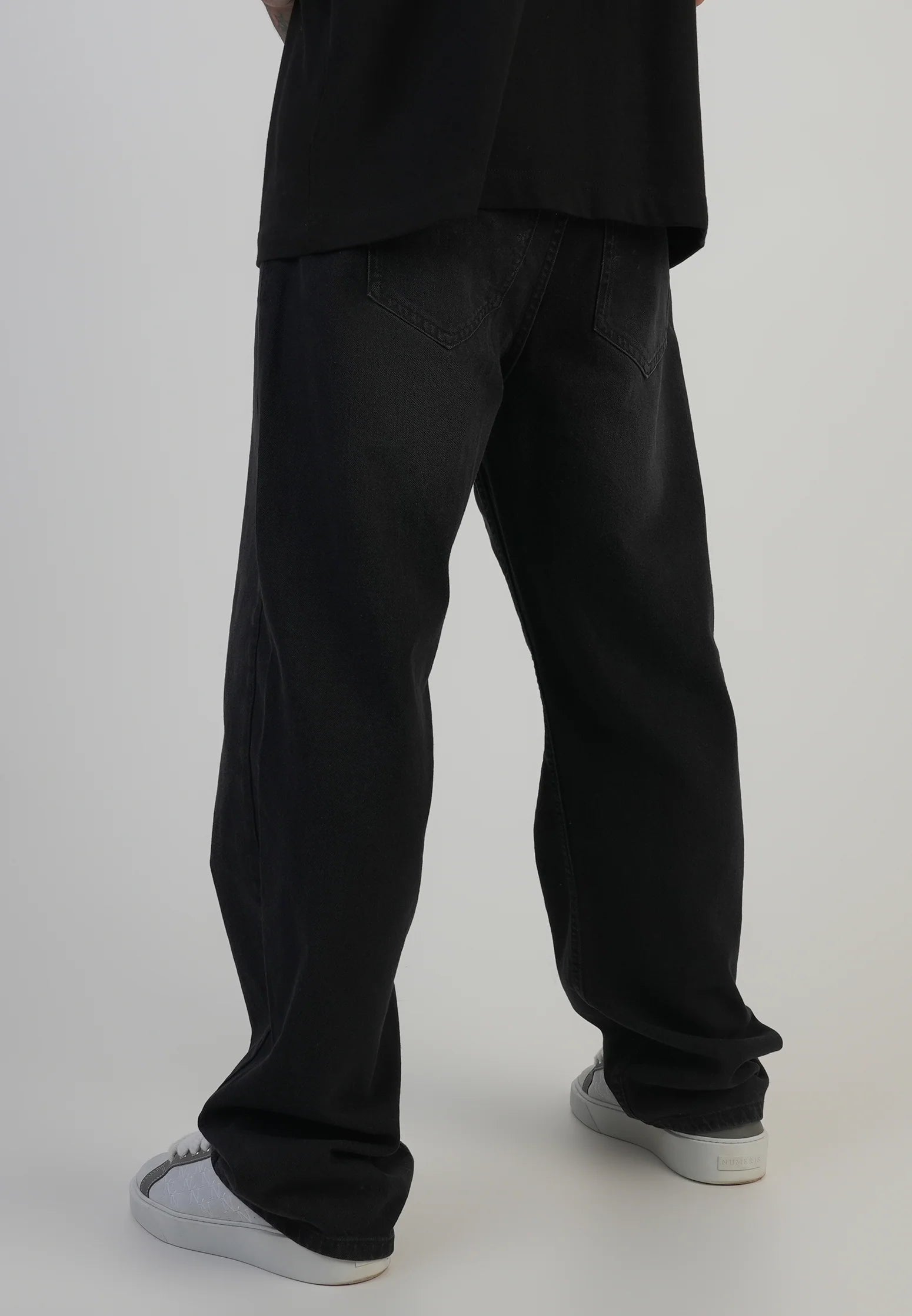 Loose Fit Jeans Washed Black