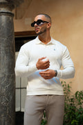 Portofino L/S Ribbed Polo - White