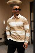 Palazzo Stripe Polo - Beige/White